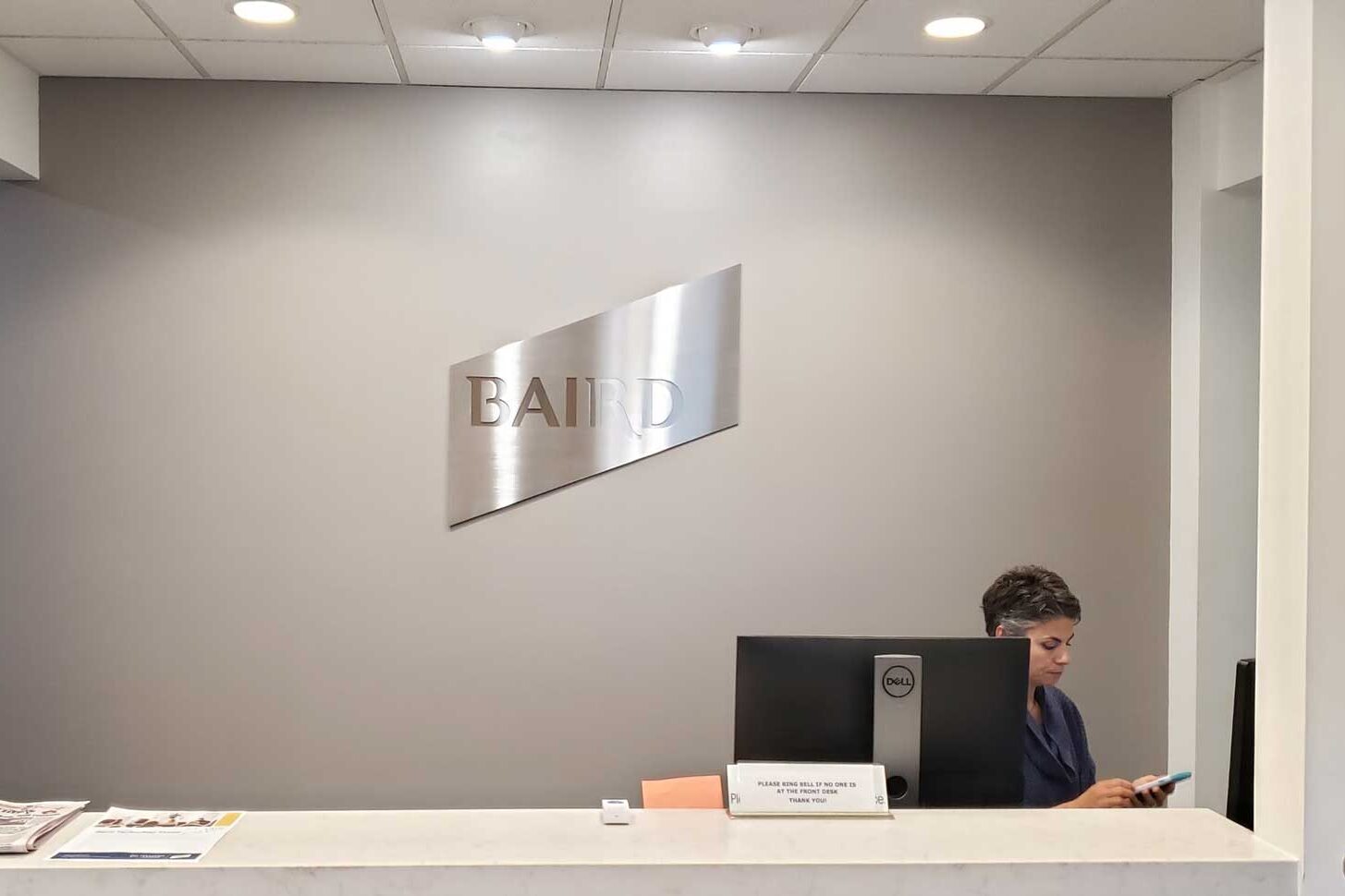 Interior branding for Baird by Identiti.