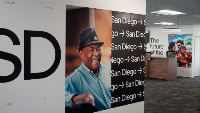 Interior branding for Uber's corporate spaces, handled by Identiti.