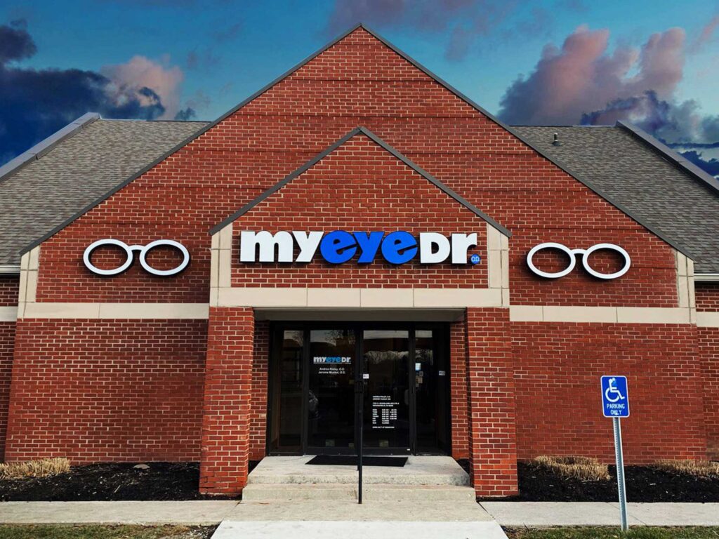 Exterior signage for MyEyeDr by Identiti.
