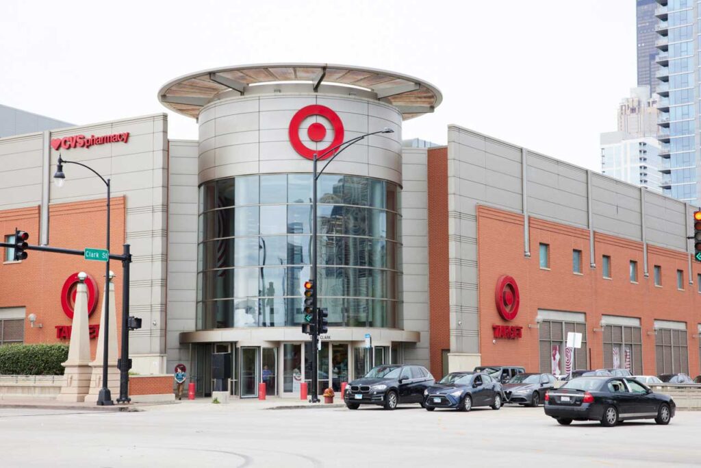 Exterior of a Target retail location featuring signage by Identiti.
