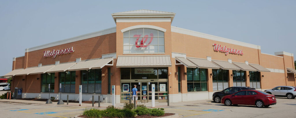 Exterior of a Walgreens location.