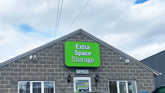 Exterior signage for Extra Space Storage, by Identiti.