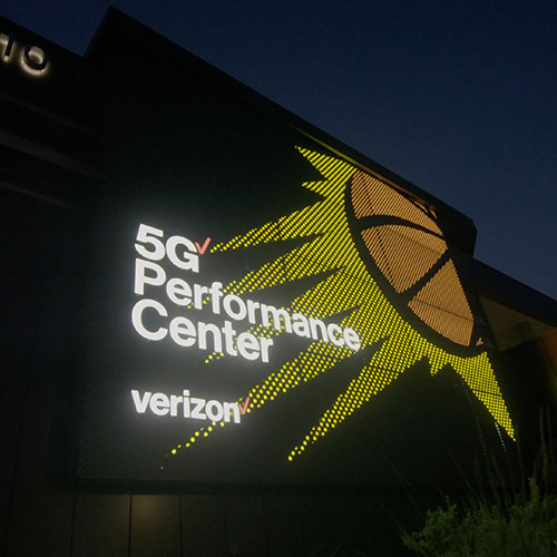 A large LED electronic display for Verizon, developed and installed by Identiti.