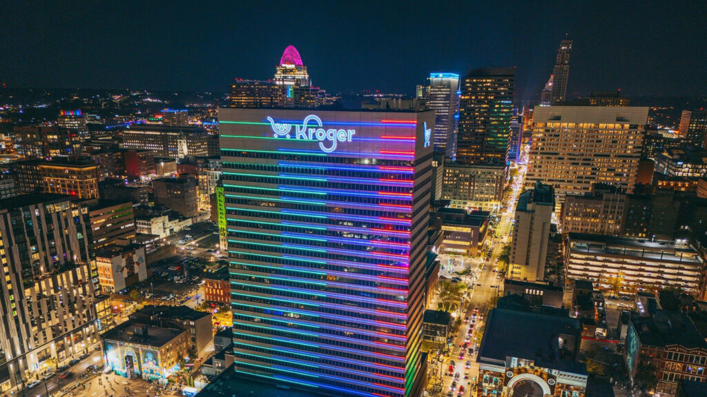 Exterior signage for Kroger's corporate office by Identiti.