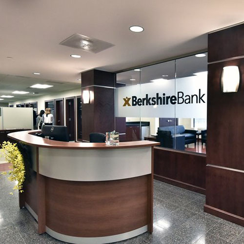 A newly rolled-out interior space for Berkshire Bank, courtesy of Identiti.