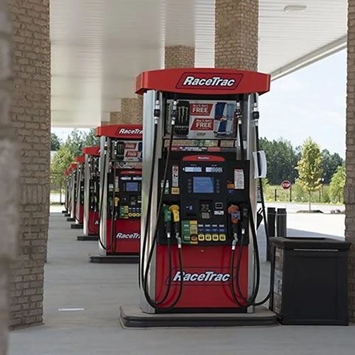 RaceTrac gas pumps featuring fresh wraps, custom designed and installed by Identiti.