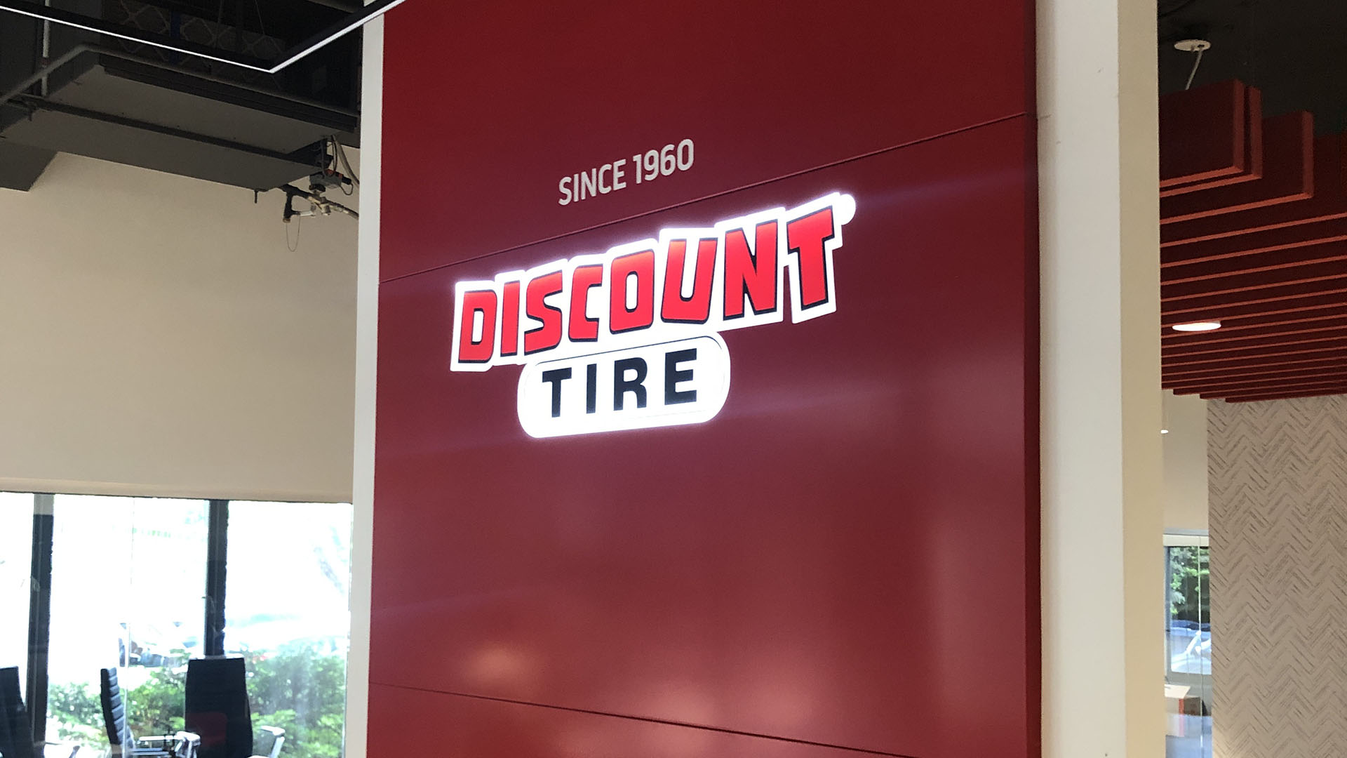 Interior branding for Discount Tire by Identiti.