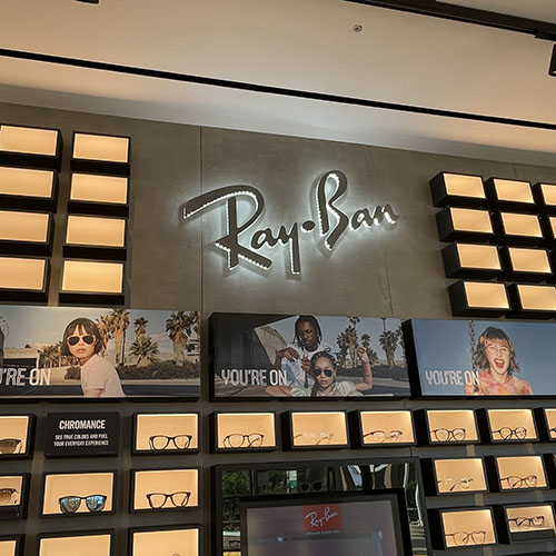 Interior branding by Identiti for a Ray-Ban retail location.